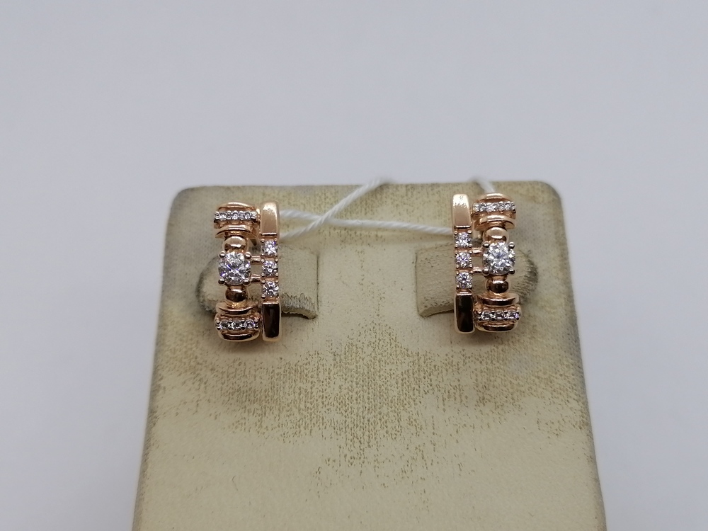 СКМИ585 СЕРЬГИ С КАМНЯМИ (Au 585)