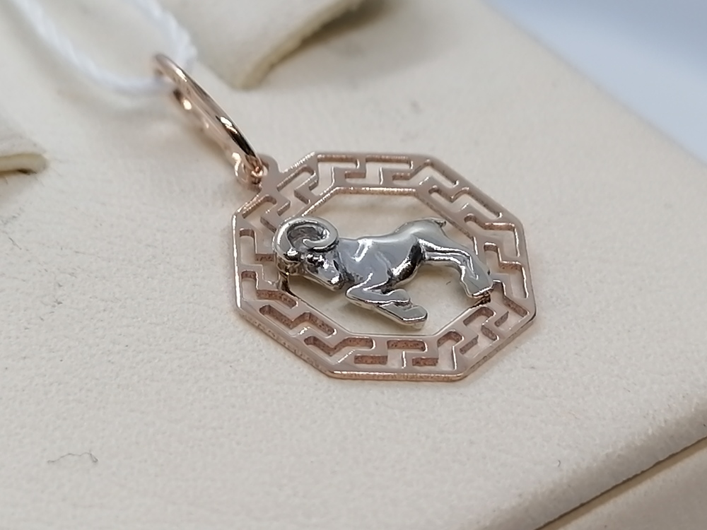 ПОДВЕСКА ЗНАК ЗОДИАКА ОВЕН Au 585 ПОДВЕСКА ЗНАК ЗОДИАКА ОВЕН Au 585