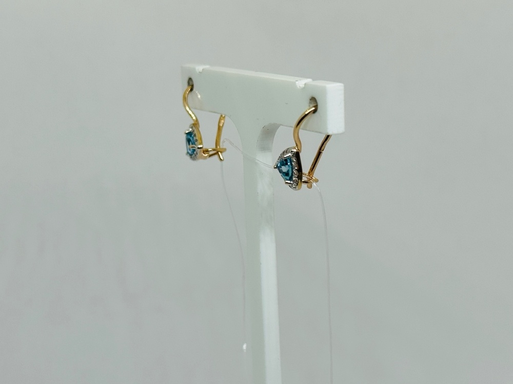 СЕРЬГИ ПЕТЕЛЬКА с камнями (Au 585)