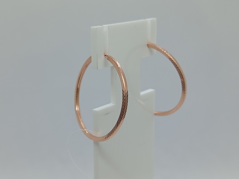 140046 СЕРЬГИ КОНГО без камня (Au 585)