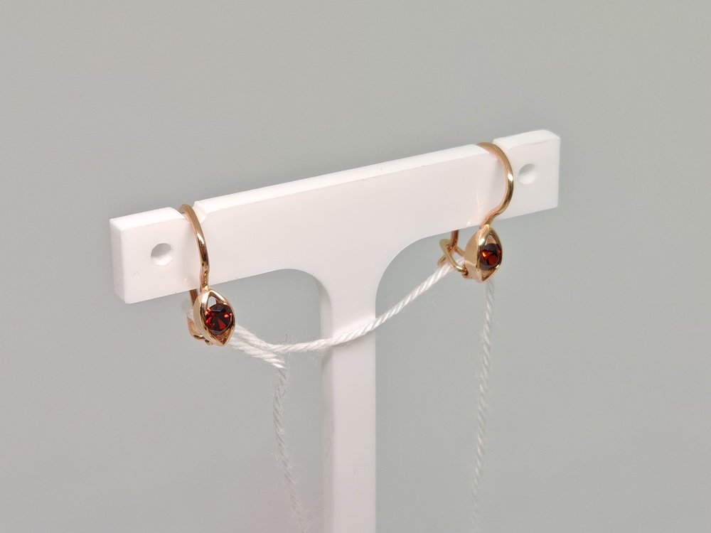 СКМ585 СЕРЬГИ С КАМНЕМ (Au 585)