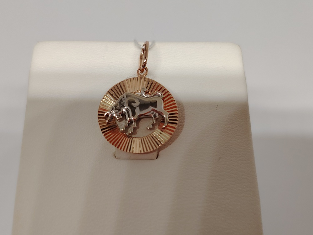 ПОДЗЗТ585 ПОДВЕСКА ЗНАК ЗОДИАКА ТЕЛЕЦ (Au 585)