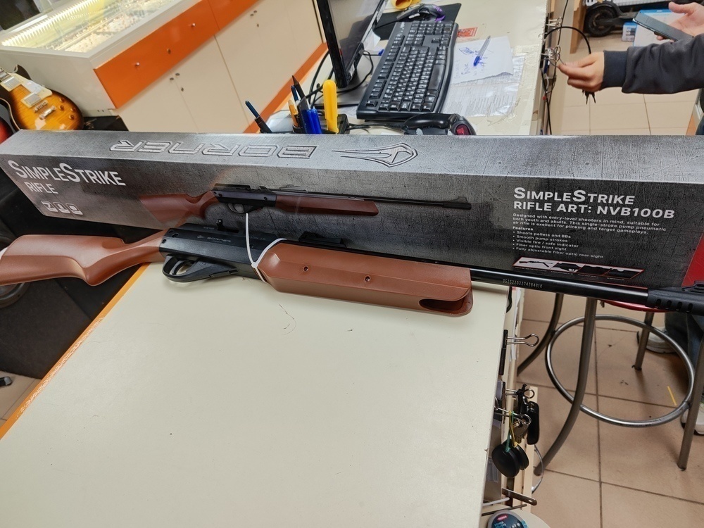 Пневматическая винтовка Borner SimpleStrike, Brown cal. 4,5 мм, 3Дж. (pump)