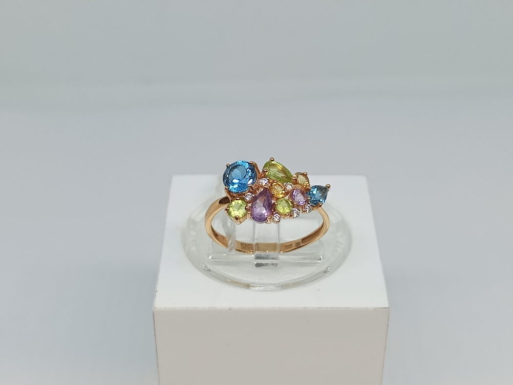 КОЛКМИ585 КОЛЬЦО С КАМНЯМИ (Au 585)