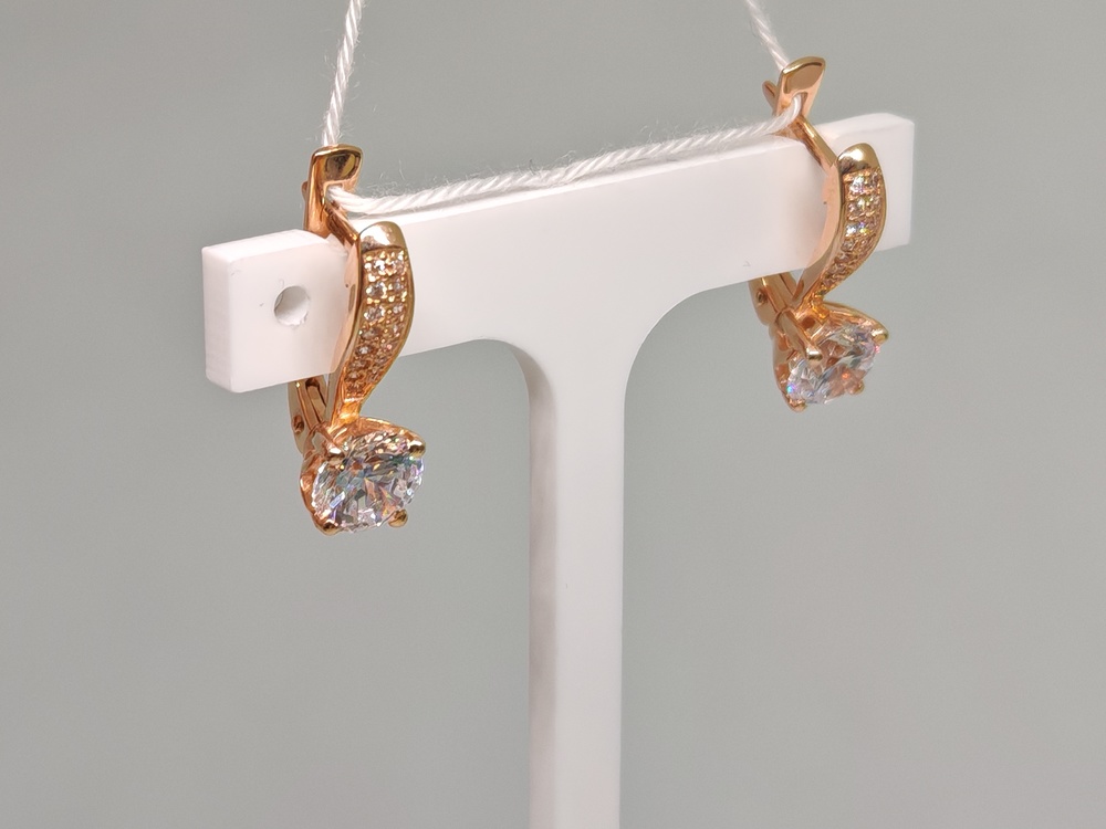 СКМИ585 СЕРЬГИ С КАМНЯМИ (Au 585)