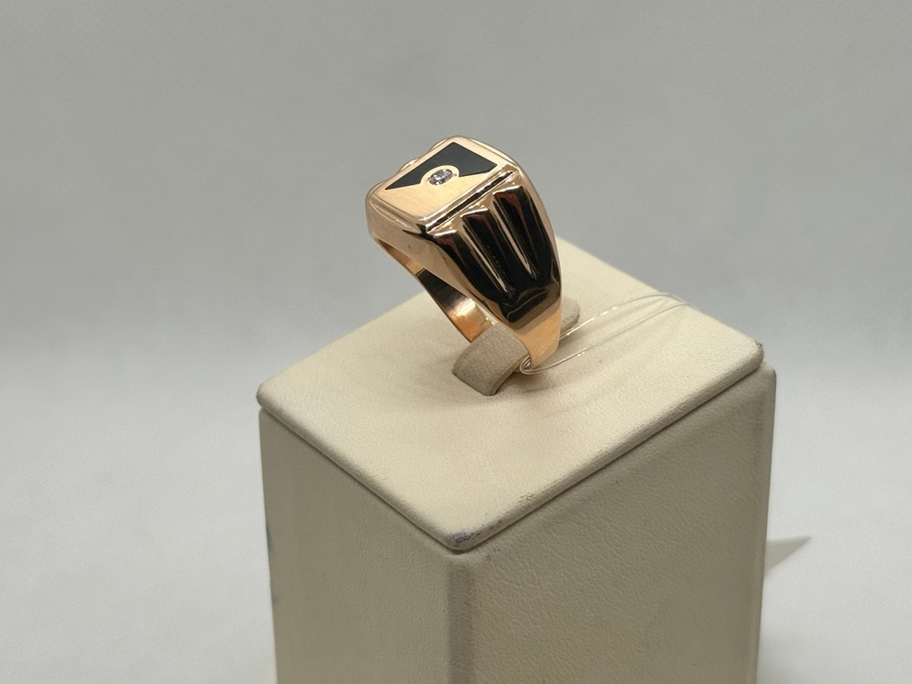 4187эс10 КОЛЬЦО ПЕЧАТКА Эмаль с камнем (Au 585) 4187эс10 КОЛЬЦО ПЕЧАТКА Эмаль с камнем (Au 585)