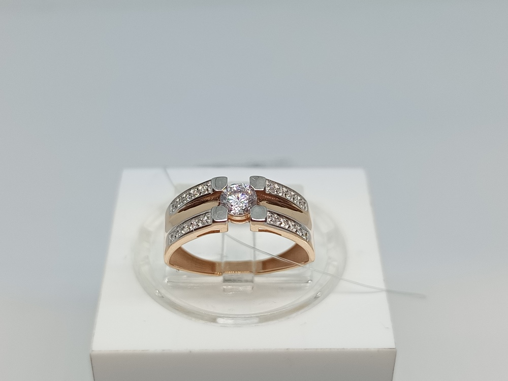 КОЛЬЦО С КАМНЯМИ (Au 585)