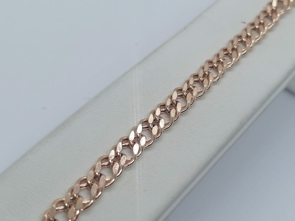 7100154П-19 БРАСЛЕТ ПУСТОТЕЛЫЙ Ромб двойной (Au 585)