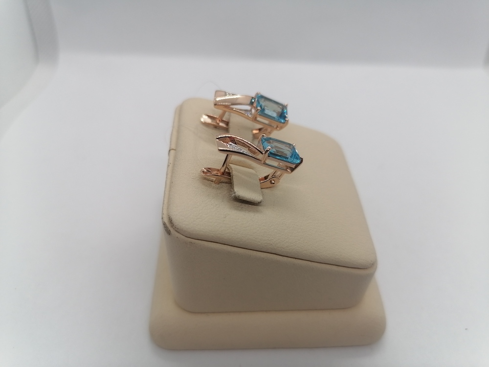 СЕРЬГИ ТОПАЗ с камнями (Au 585)