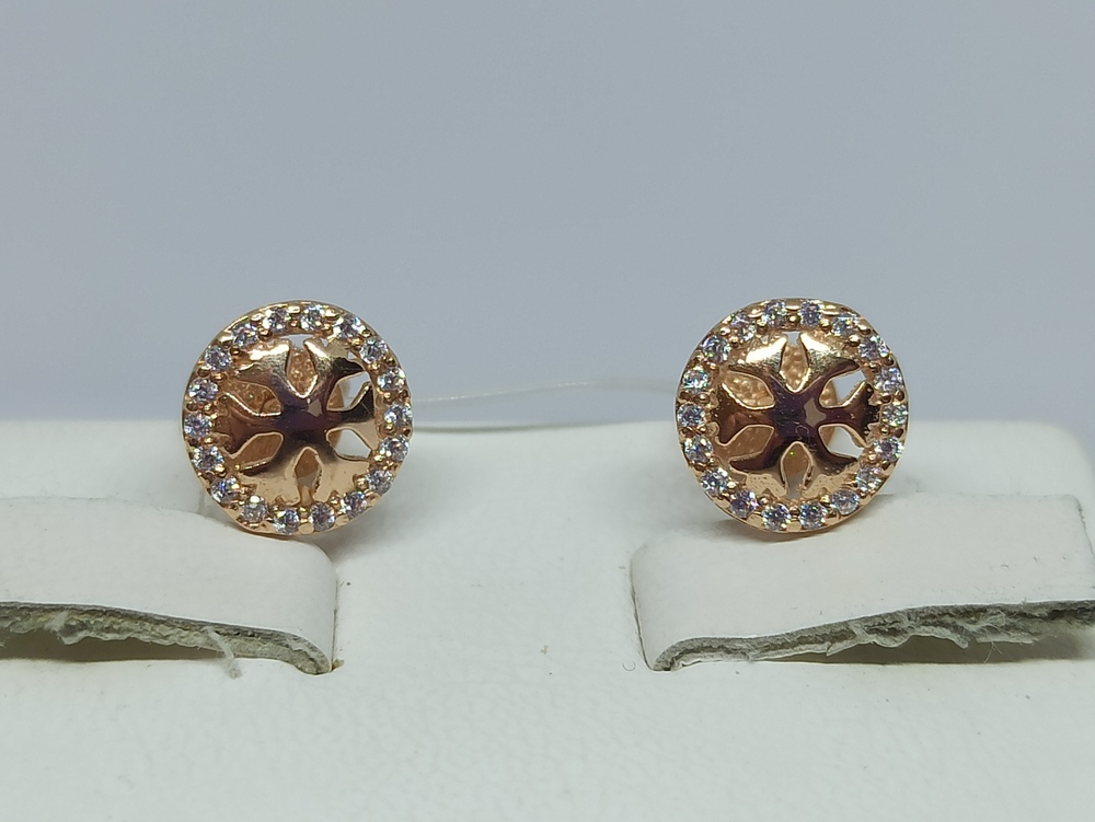 СЕРЬГИ ПУСЕТЫ с камнем (Au 585)