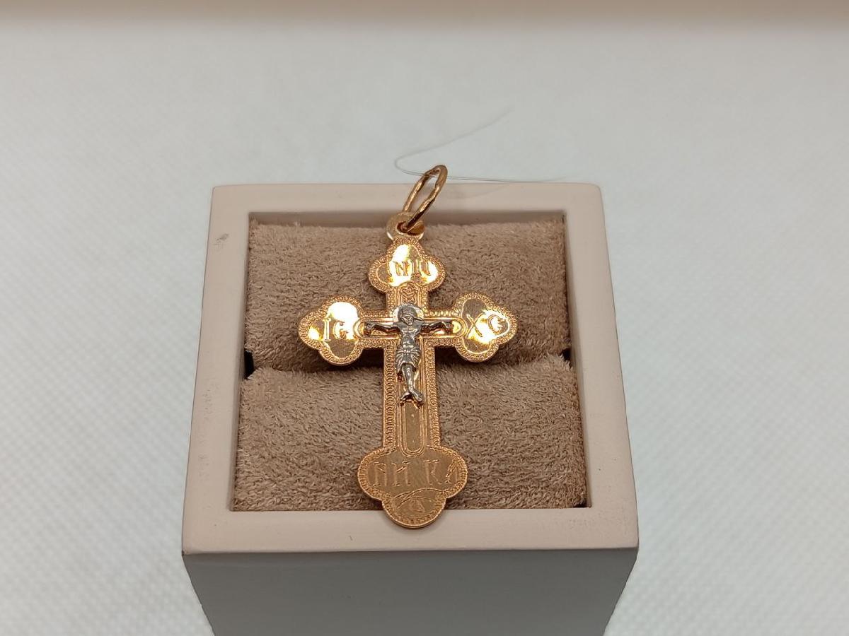 ПОДВЕСКА КРЕСТ без камня (Au 585)