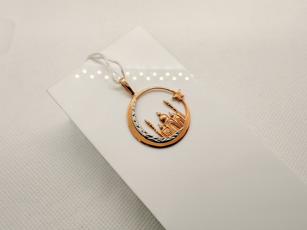 ПОДМБК585 ПОДВЕСКА МЕЧЕТЬ БЕЗ КАМНЯ (Au 585)