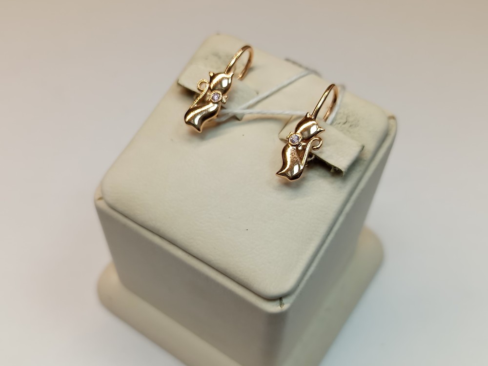 СЕРЬГИ С КАМНЕМ (Au 585)