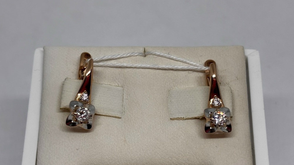 СКМИ585 СЕРЬГИ С КАМНЯМИ (Au 585)