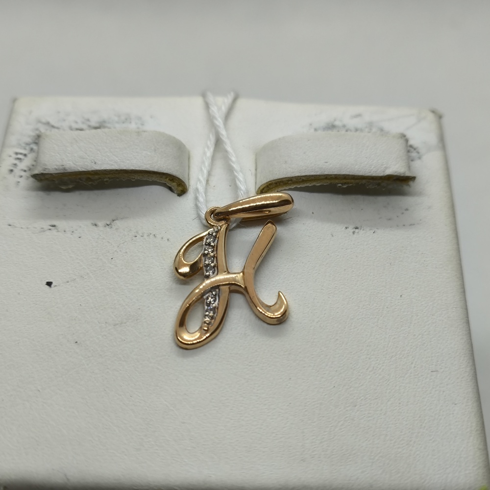 ПОДВЕСКА БУКВА Н Au 585