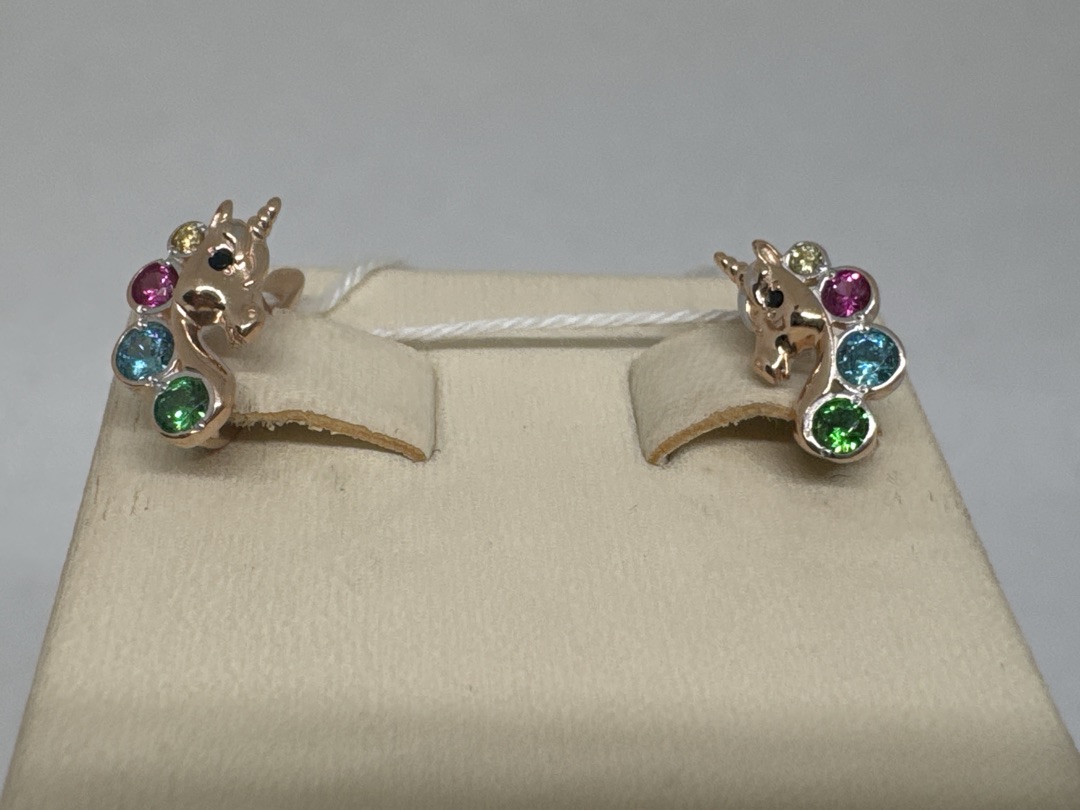 СКМИ585 СЕРЬГИ С КАМНЯМИ (Au 585)