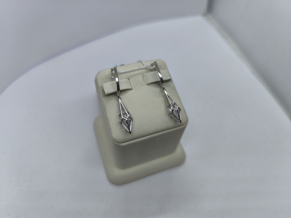 СКМ585 СЕРЬГИ С КАМНЕМ (Au 585)