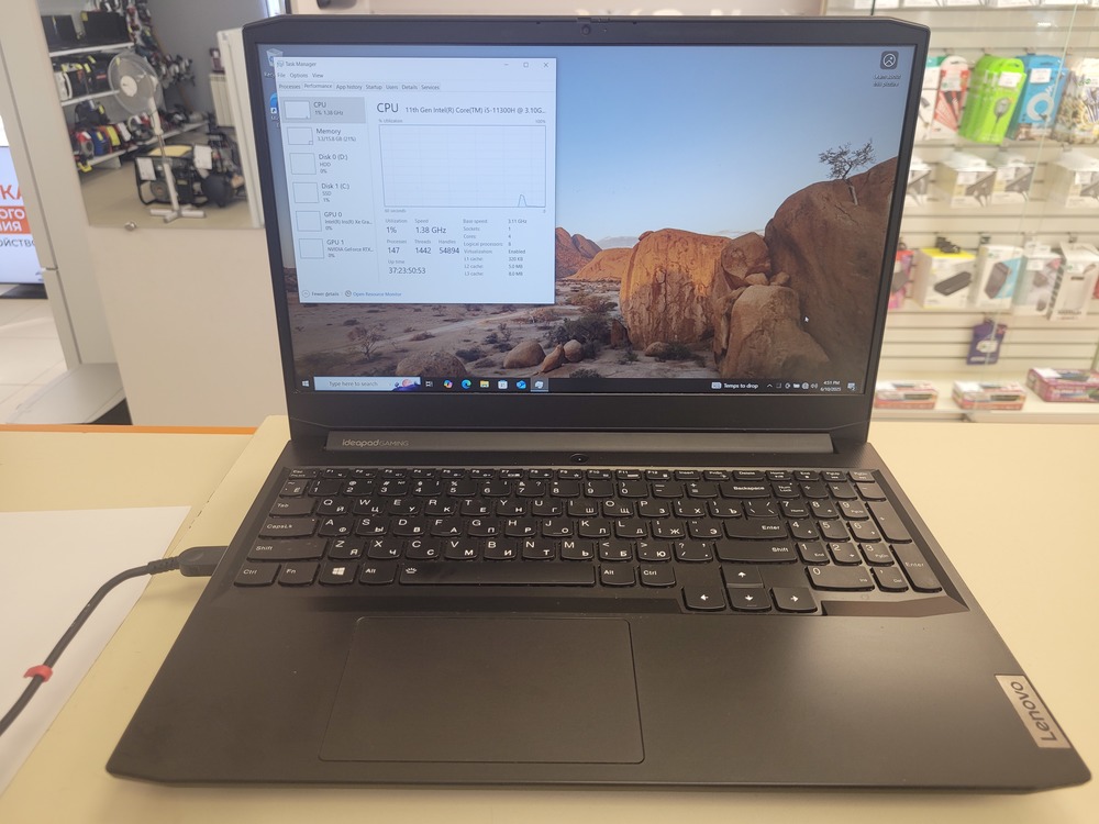 Ноутбук Lenovo; I5-11300H, GeForce RTX 3050, 16 Гб, 240 Гб, 500 Гб