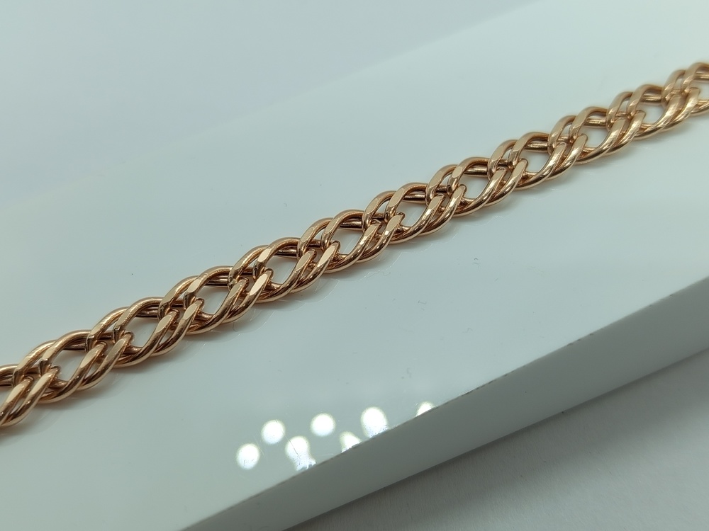 БРАСЛЕТ ПУСТОТЕЛЫЙ Ромб двойной (Au 585)