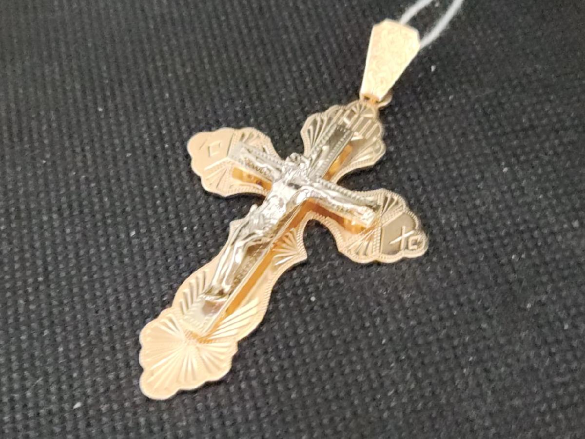 ПОДВЕСКА КРЕСТ БЕЗ КАМНЯ (Au 585)