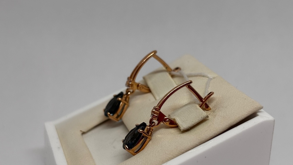 СКМИ585 СЕРЬГИ С КАМНЯМИ (Au 585)