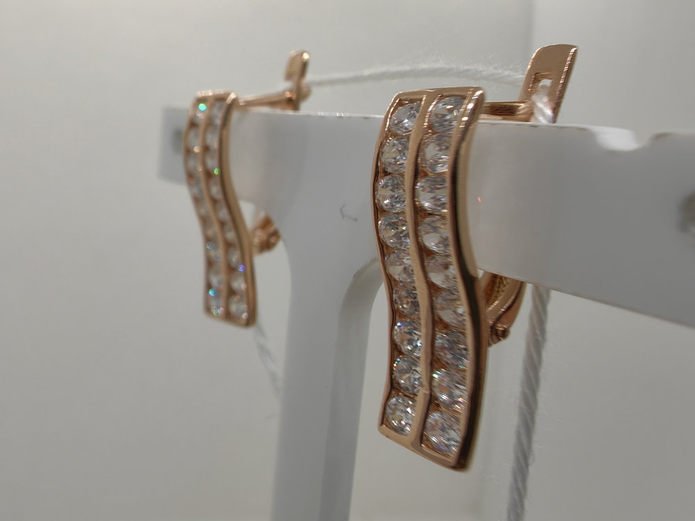 СКМИ585 СЕРЬГИ С КАМНЯМИ (Au 585)