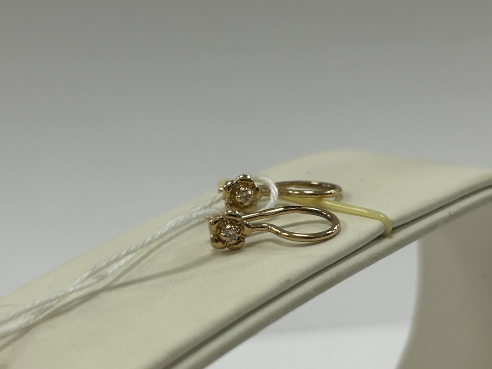 СКМ585 СЕРЬГИ С КАМНЕМ (Au 585)