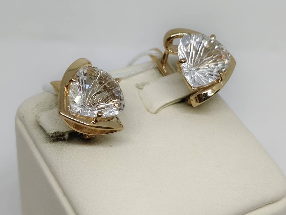 СКМ585 СЕРЬГИ С КАМНЕМ (Au 585)