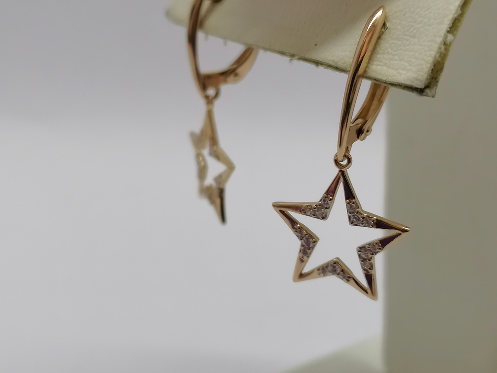 СКМИ585 СЕРЬГИ С КАМНЯМИ (Au 585)