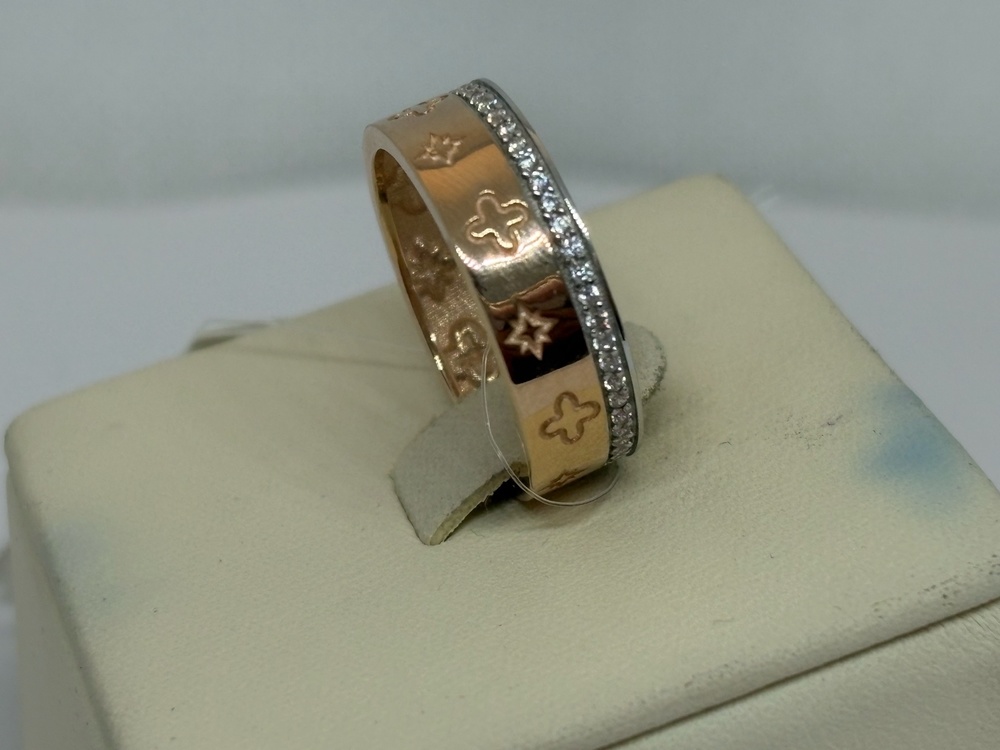 КОЛЬЦО С КАМНЯМИ (Au 585)