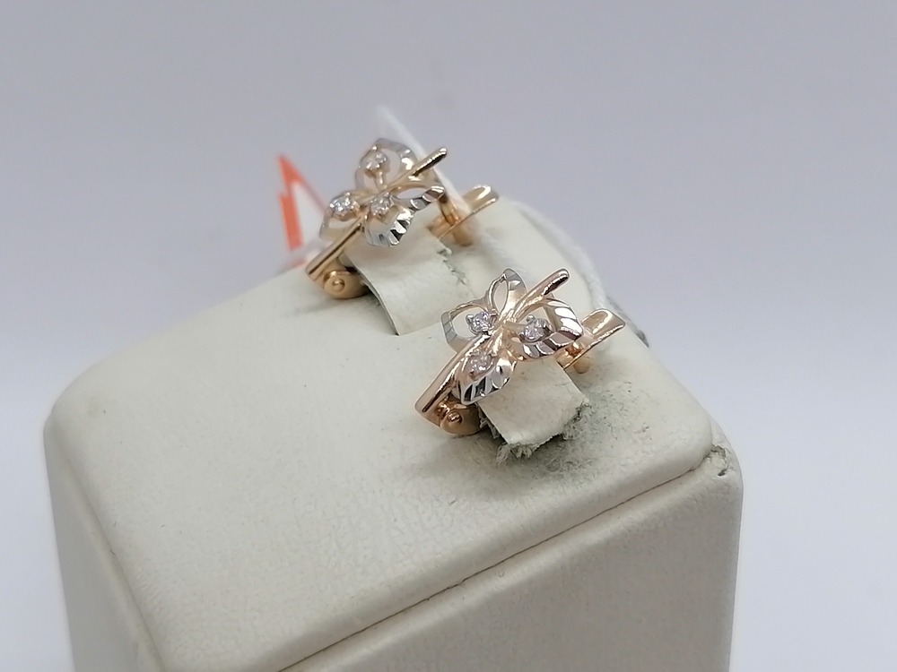 СКМИ585 СЕРЬГИ С КАМНЯМИ (Au 585)