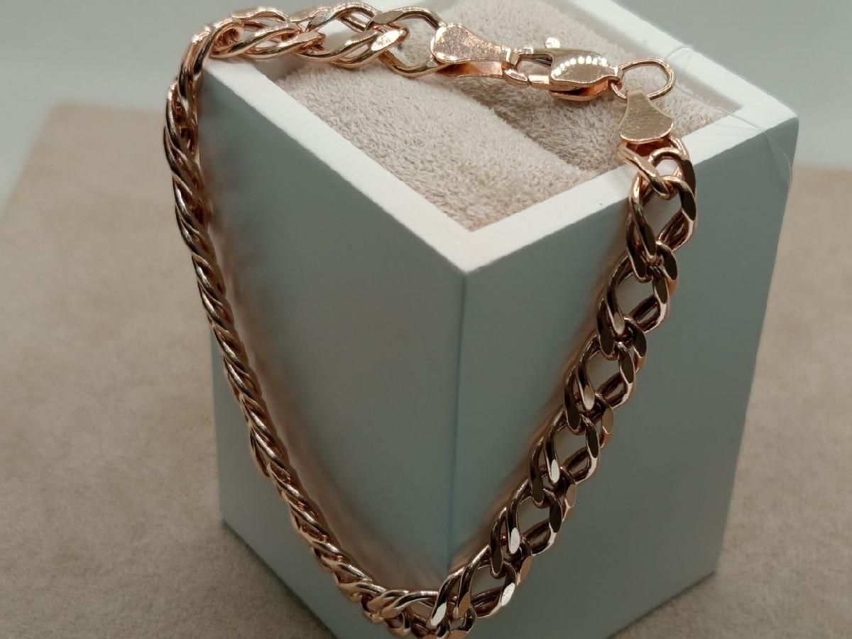 БРАСЛЕТ ПУСТОТЕЛЫЙ Ромб двойной (Au 585)