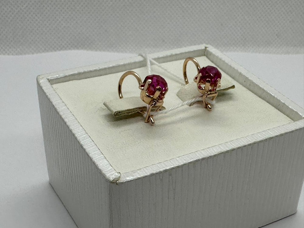 СКМ583 СЕРЬГИ С КАМНЕМ (Au 583)