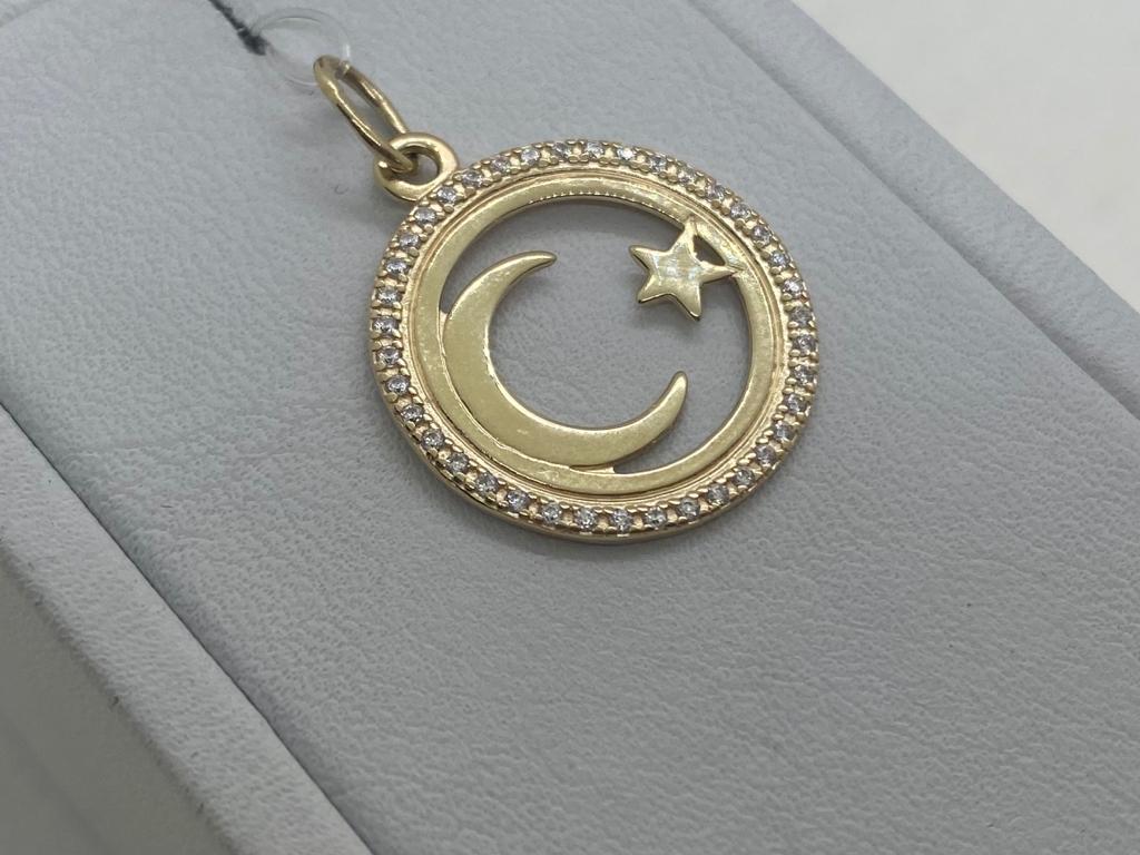 ПОДВЕСКА ПОЛУМЕСЯЦ с камнями (Au 585)