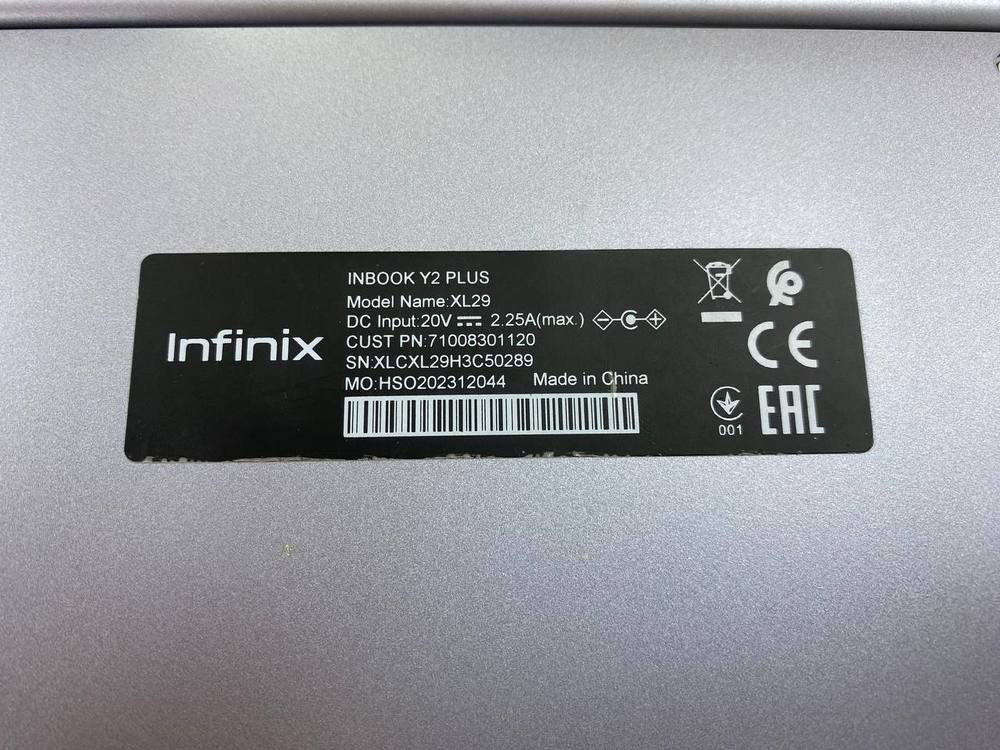 Ноутбук Infinix; I3-1115G4, Intel UHD Graphics, 8 Гб, 240 Гб, Нет