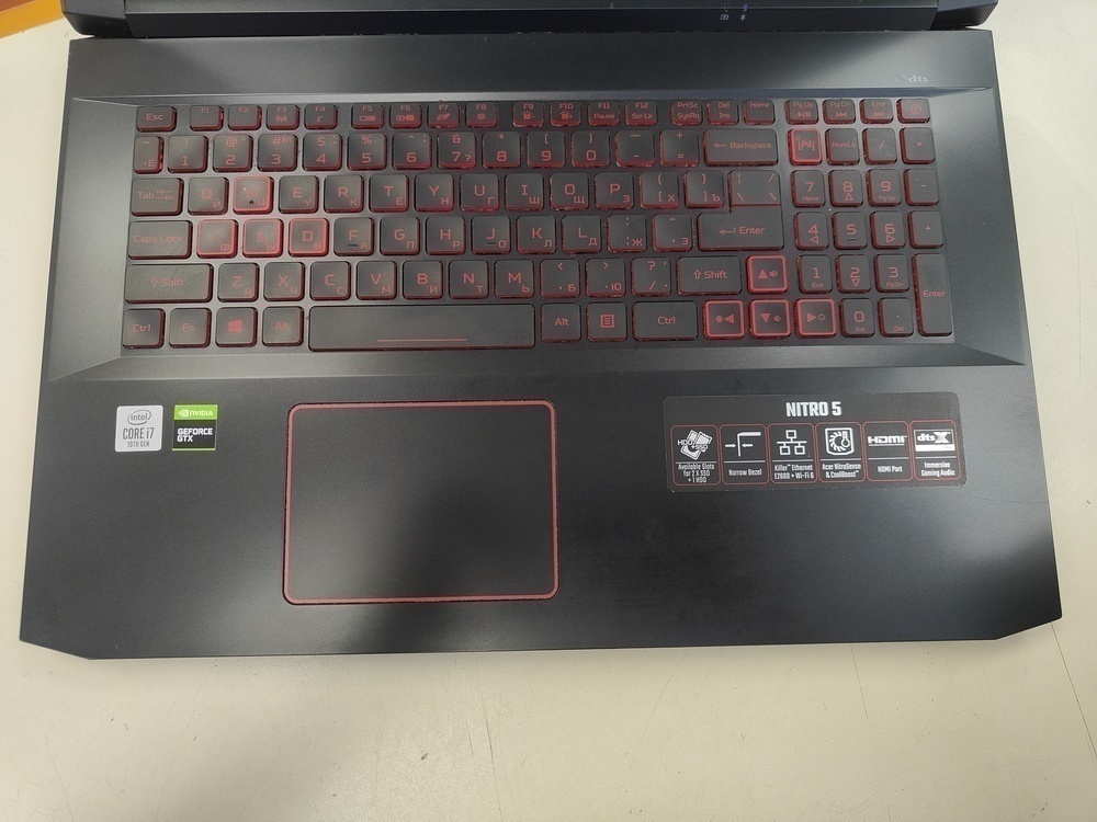 Ноутбук Acer Nitro 5 AN517-52; I7-10750H, GeForce GTX 1650 TI, 16 Гб, 1 Tb, Нет