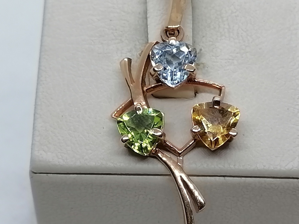 ПОДКМИ585 ПОДВЕСКА С КАМНЯМИ (Au 585)