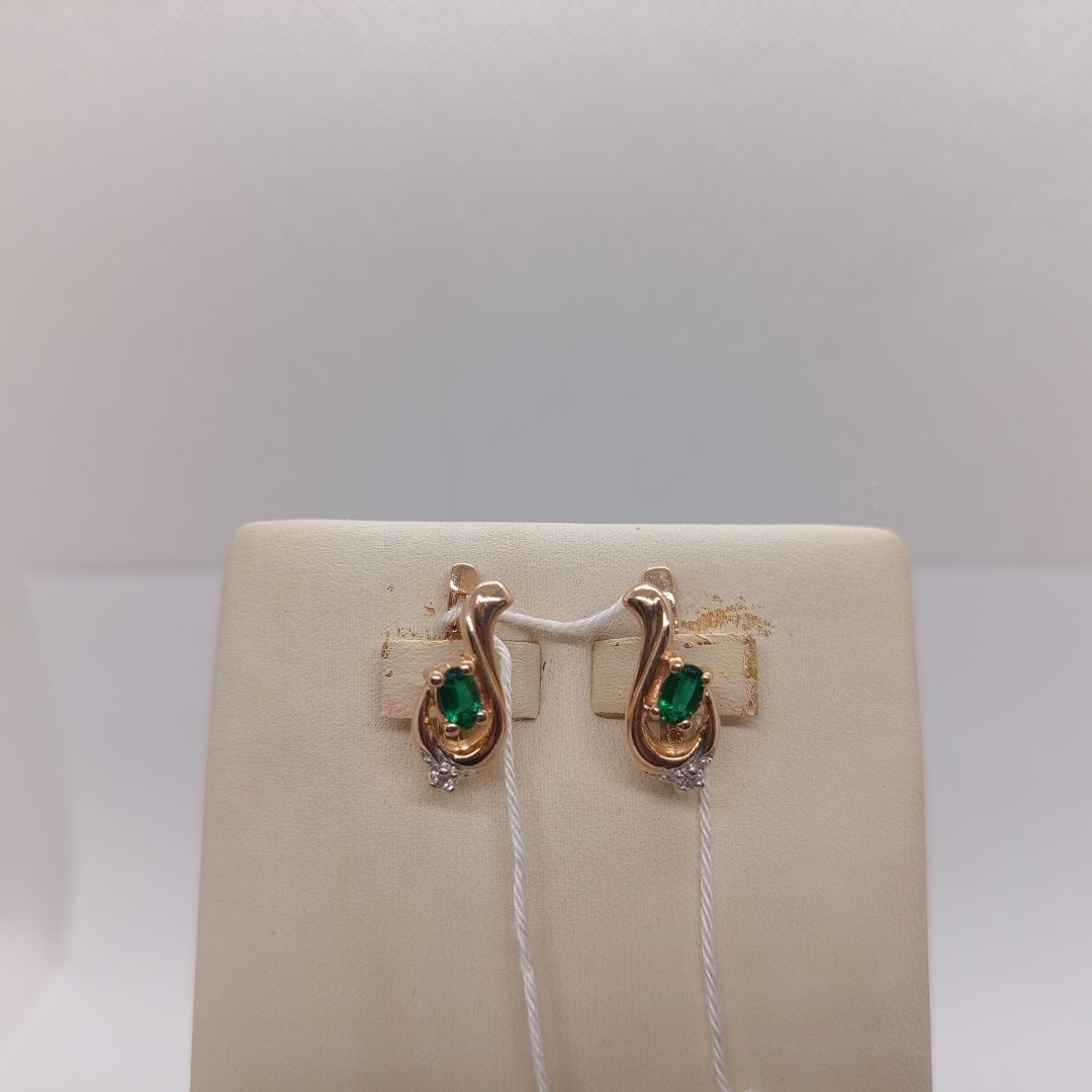 СКМИ585 СЕРЬГИ С КАМНЯМИ (Au 585)