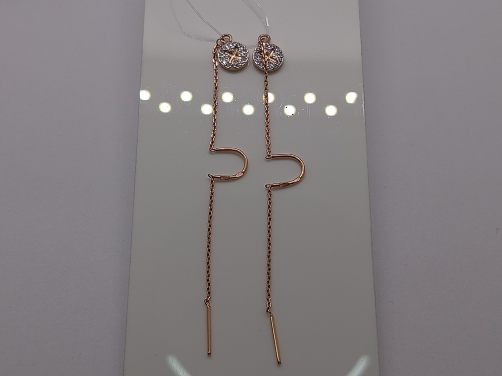 СЕРЬГИ ПРОДЕВКИ с камнями (Au 585)