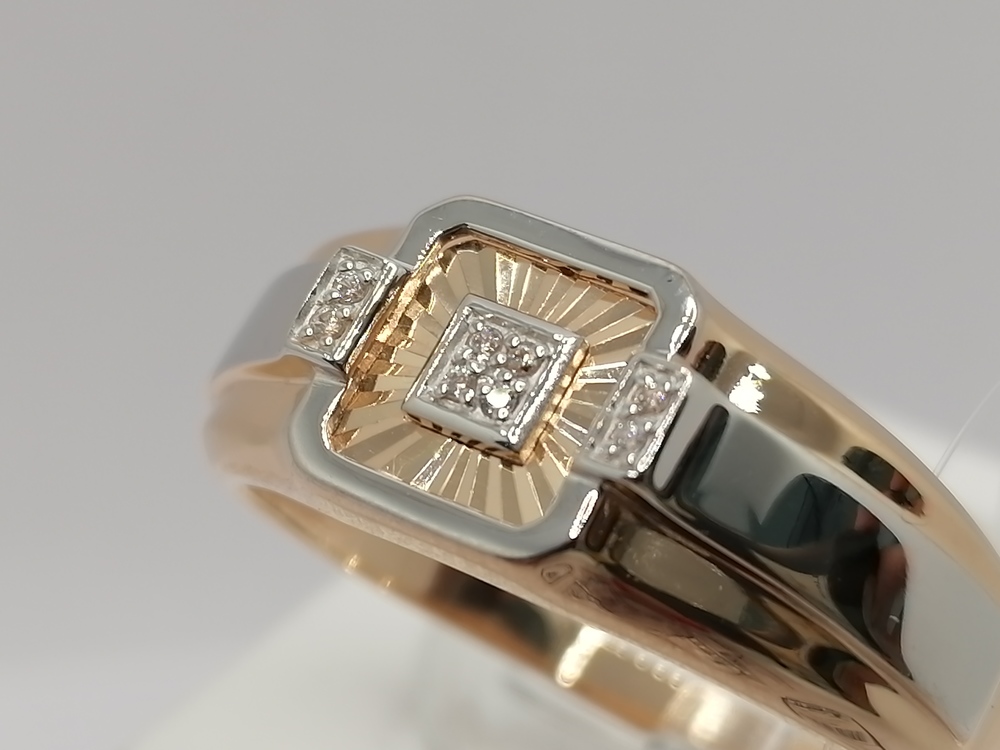 ПЕЧАТКА С КАМНЯМИ (Au 585)