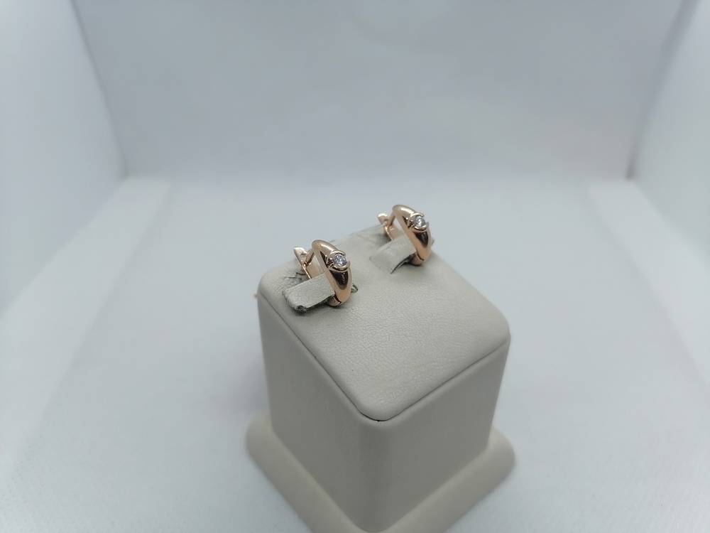 СКМ585 СЕРЬГИ С КАМНЕМ (Au 585)