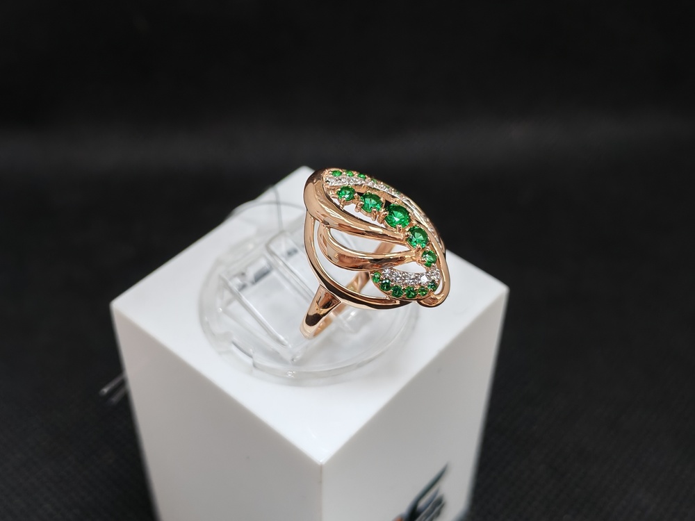 КОЛЬЦО С КАМНЯМИ (Au 585)