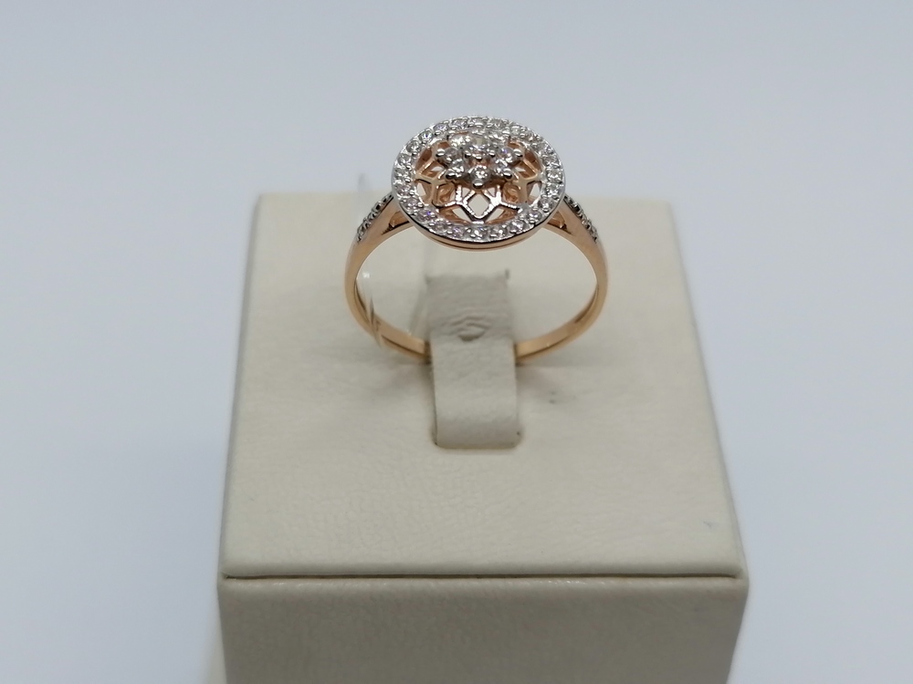 019076 КОЛЬЦО С КАМНЯМИ (Au 585)