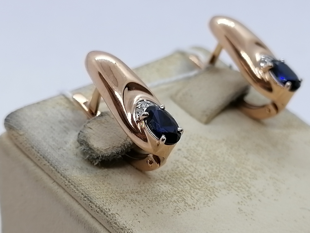 СКМИ585 СЕРЬГИ С КАМНЯМИ (Au 585)