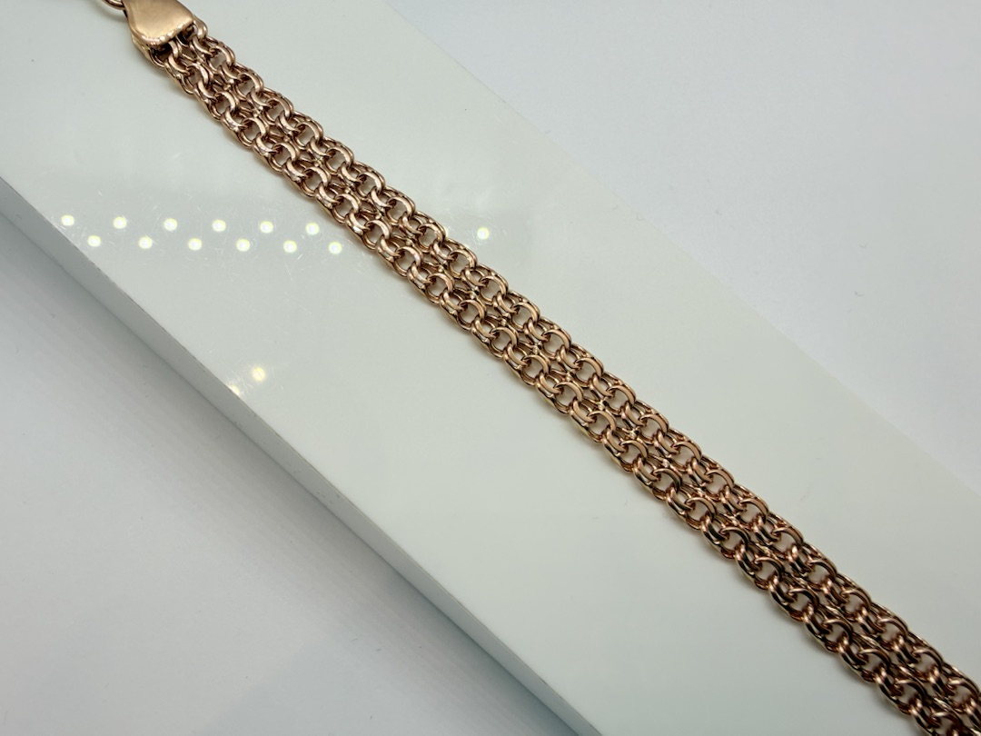 БЛБ585 БРАСЛЕТ ПОЛНОВЕСНЫЙ Бисмарк (Au 585)