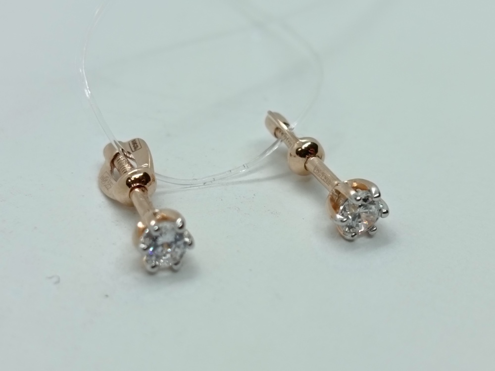 СЕРЬГИ ПУСЕТЫ с камнем (Au 585)