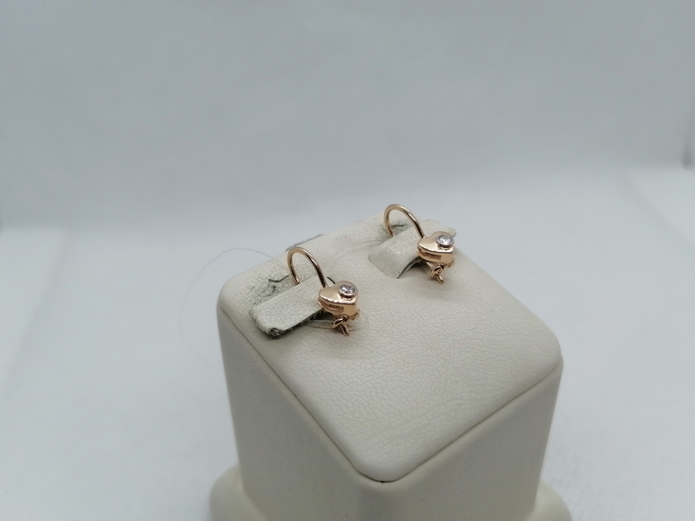 СЕРЬГИ ПЕТЕЛЬКА с камнем (Au 585)