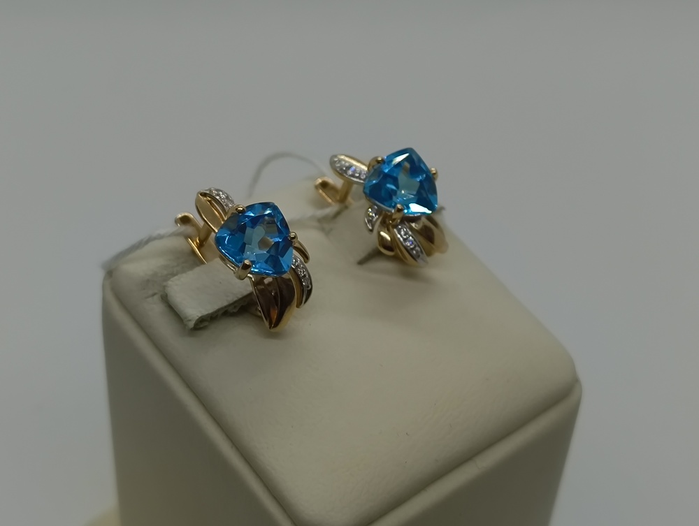 СКМИ585 СЕРЬГИ С КАМНЯМИ (Au 585)