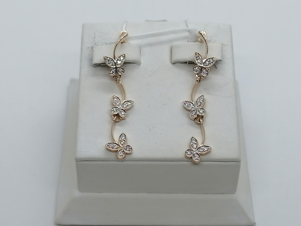 СКМИ585 СЕРЬГИ С КАМНЯМИ (Au 585)