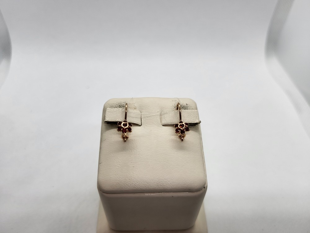 СЕРЬГИ ПЕТЕЛЬКА с камнями (Au 585)